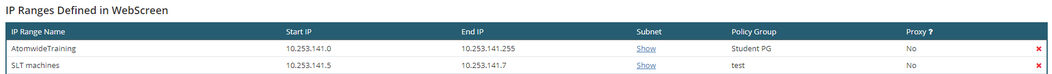 In this example 10.253.141.5, 10.253.141.6 & 10.253.141.7 will receive the test policy group as it's defined as a smaller number of IP addresses here, compared to Student PG where they also appear. In this example 10.253.141.5, 10.253.141.6 & 10.253.141.7 will receive the test policy group as it's defined as a smaller number of IP addresses here, compared to Student PG where they also appear.